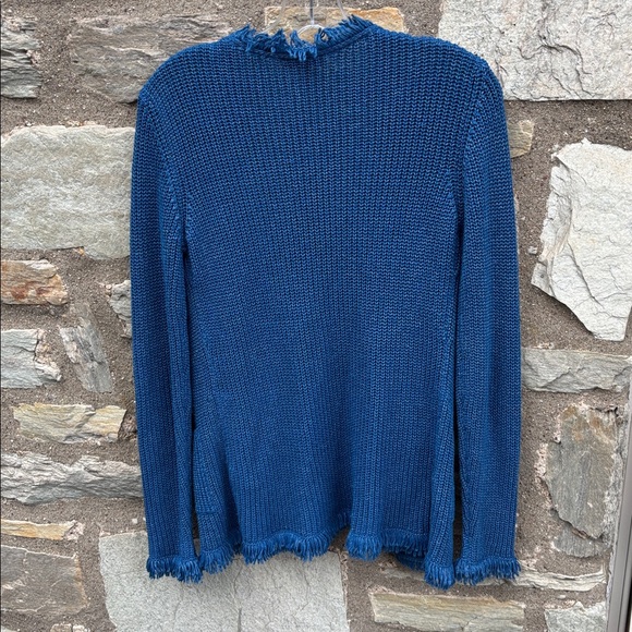 Escada Sport Blue Fringed Cardigan - Picture 4 of 5